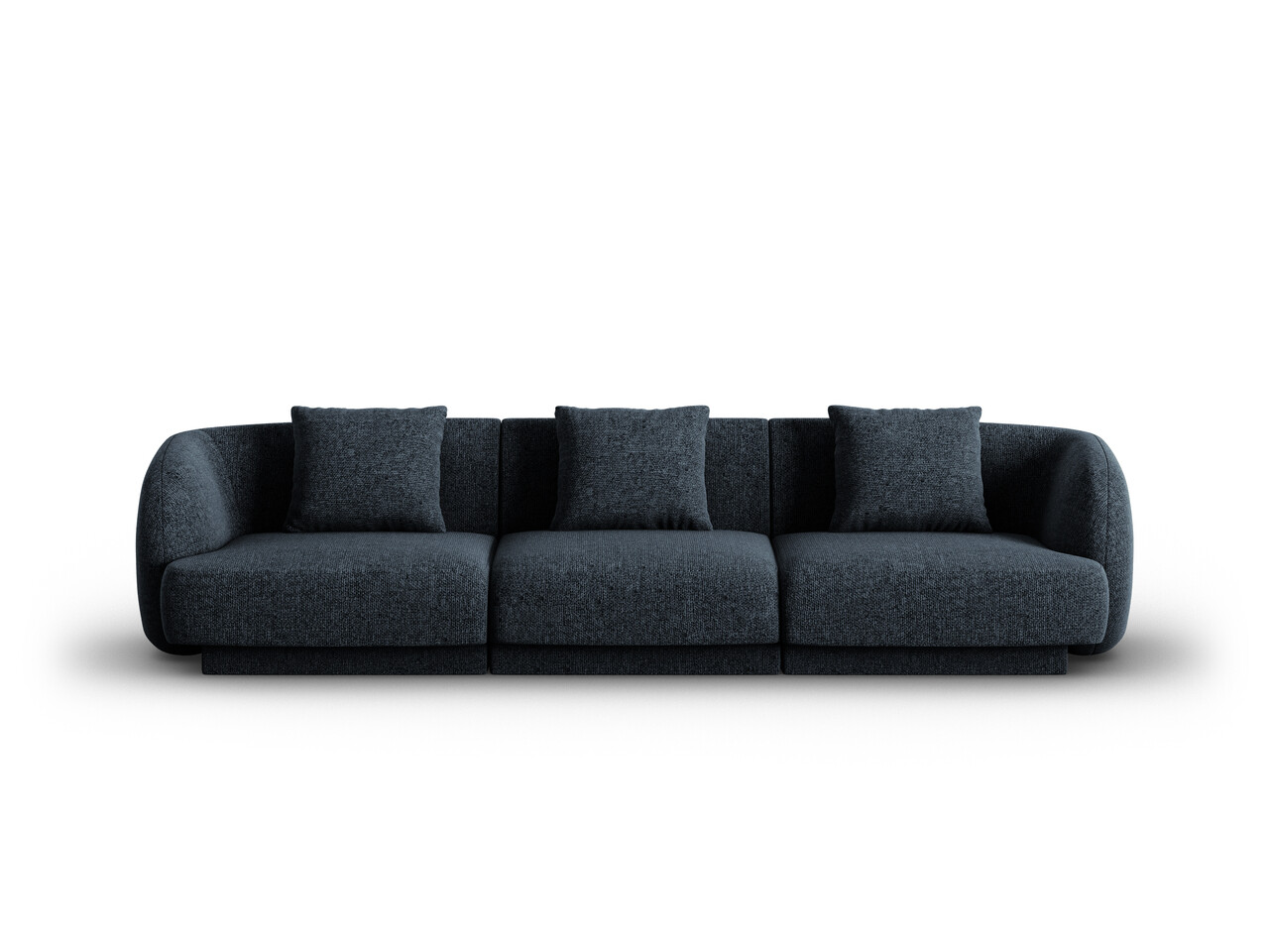 Canapea 3 locuri, Tulum, Cosmopolitan Design, 255x90x70 cm, tesatura chenille, albastru regal - imagine 6